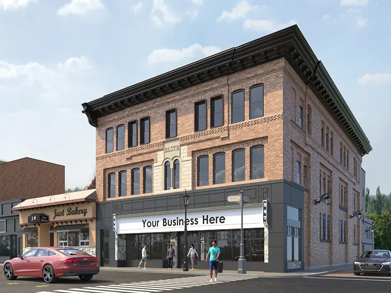 Photorealistic 3D Exterior - Residential Cum Retail Building